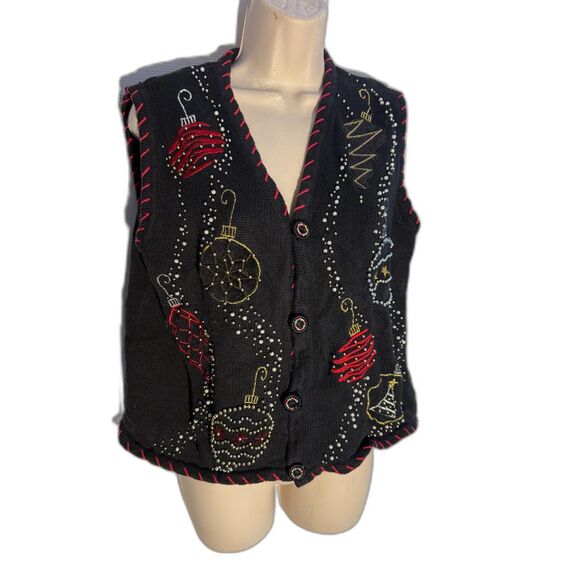 Women's Ambra P/S Christmas Beaded Sweater Vest - Picture 1 of 7